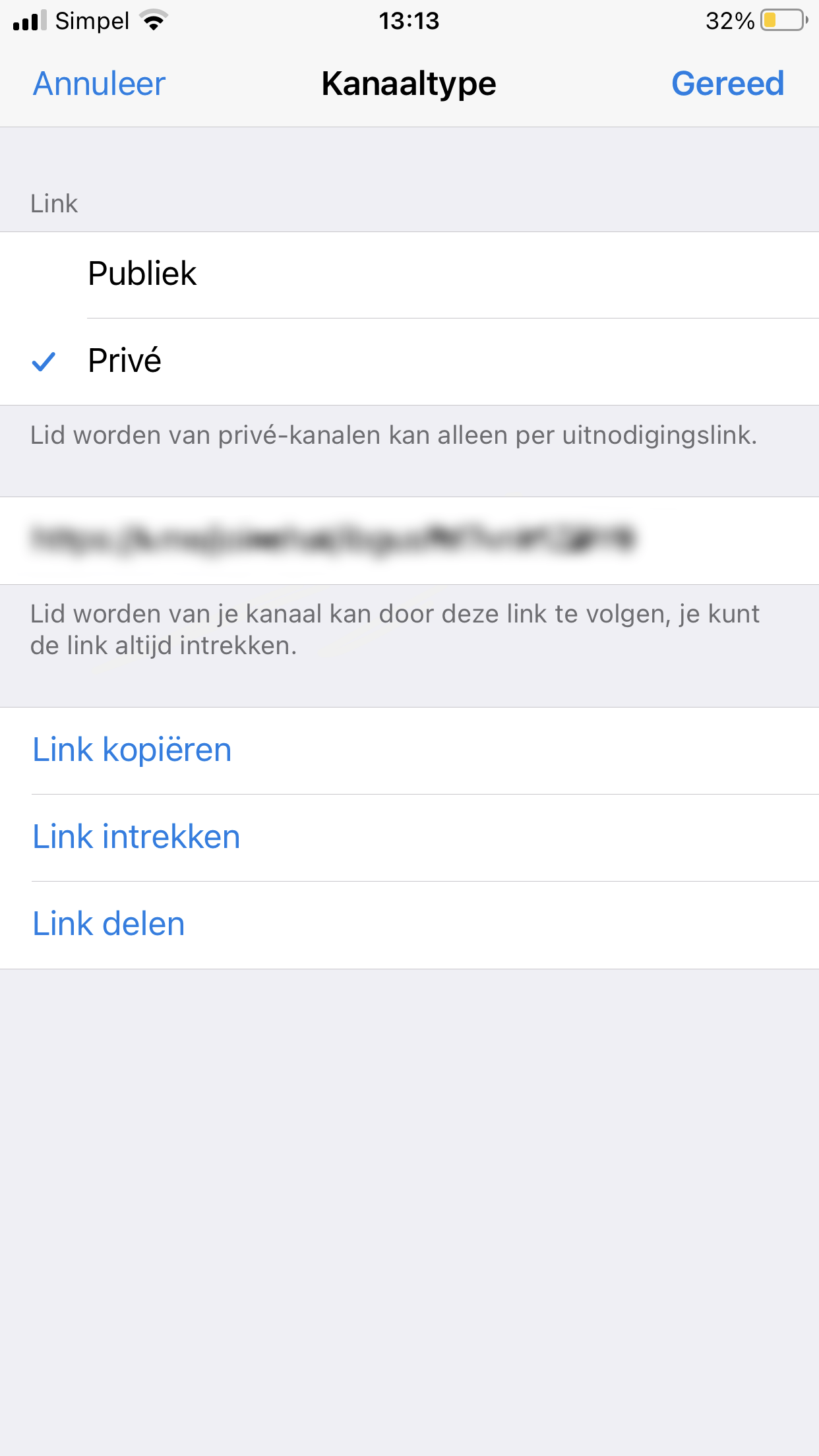 Screenshot van je kanaaltype